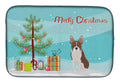 Boston Terrier Christmas Tree Dish Drying Mat Absorbent Dish Drying Mat Pad for Kitchen Counter Dish Drainer Mat for Countertop, 14 x 21", Multicolor
