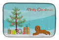 Ruby Cavalier King Charles Spaniel Christmas Tree Dish Drying Mat Absorbent Dish Drying Mat Pad for Kitchen Counter Dish Drainer Mat for Countertop, 14 x 21", Multicolor
