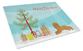 Ruby Cavalier King Charles Spaniel Christmas Tree Cutting Board Tempered Glass Kitchen Cutting Surface, Heat Resistant Chopping, Non-Slip Feet, Food Prep & Serving