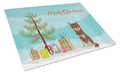 Chihuahua Christmas Tree Cutting Board Tempered Glass Kitchen Cutting Surface, Heat Resistant Chopping, Non-Slip Feet, Food Prep & Serving
