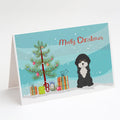 Black and White Cyprus Poodle Christmas Tree Greeting Cards Pack of 8 Blank Cards with Envelopes Whimsical A7 Size 5x7