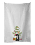 Black and White Cyprus Poodle Christmas Tree Kitchen Towel Set of 2 White Dish Towels Decorative Bathroom Hand towel for Hand, Face, Hair, Yoga, Tea, Dishcloth, 19 X 28", White