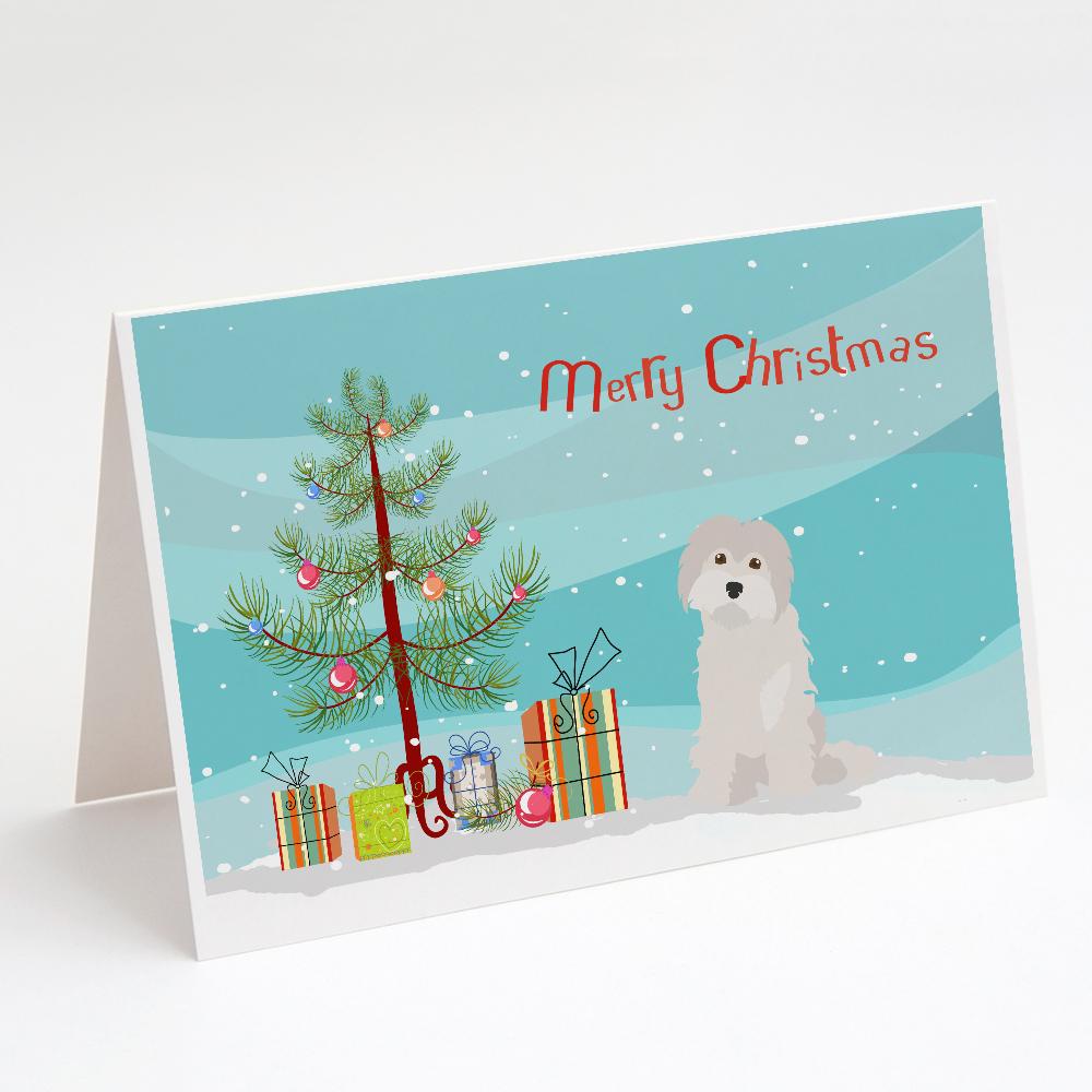 Maltese #2 Christmas Tree Greeting Cards Pack of 8 Blank Cards with Envelopes Whimsical A7 Size 5x7