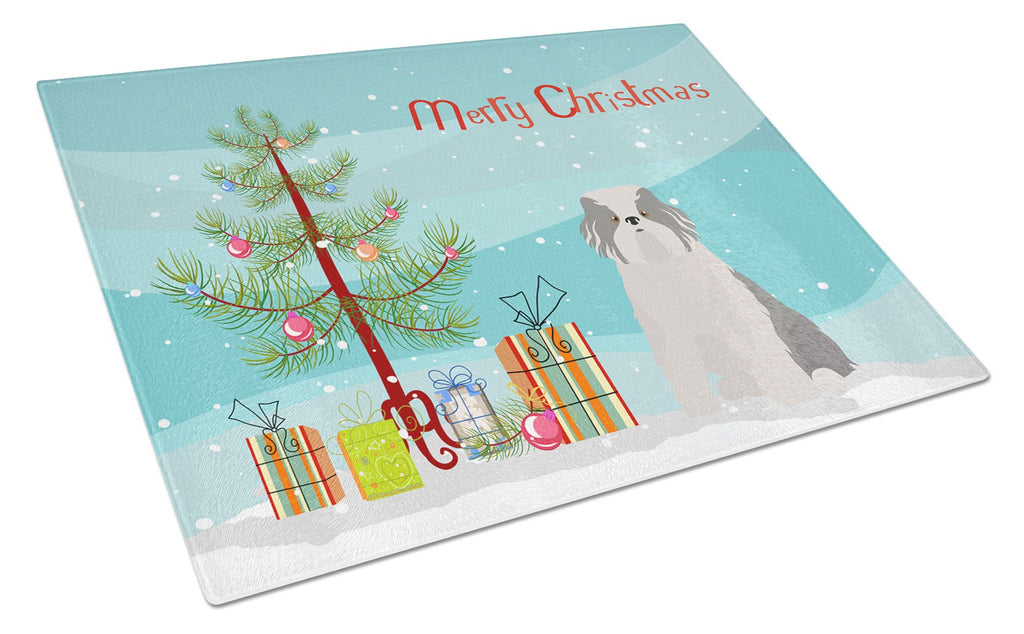 Odis Odessa Domestic Ideal Dog Christmas Tree Cutting Board Tempered Glass Kitchen Cutting Surface, Heat Resistant Chopping, Non-Slip Feet, Food Prep & Serving