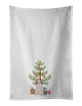 Odis Odessa Domestic Ideal Dog Christmas Tree Kitchen Towel Set of 2 White Dish Towels Decorative Bathroom Hand towel for Hand, Face, Hair, Yoga, Tea, Dishcloth, 19 X 28", White