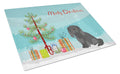 Pekingese Christmas Tree Cutting Board Tempered Glass Kitchen Cutting Surface, Heat Resistant Chopping, Non-Slip Feet, Food Prep & Serving