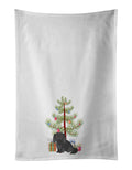 Pekingese Christmas Tree Kitchen Towel Set of 2 White Dish Towels Decorative Bathroom Hand towel for Hand, Face, Hair, Yoga, Tea, Dishcloth, 19 X 28", White