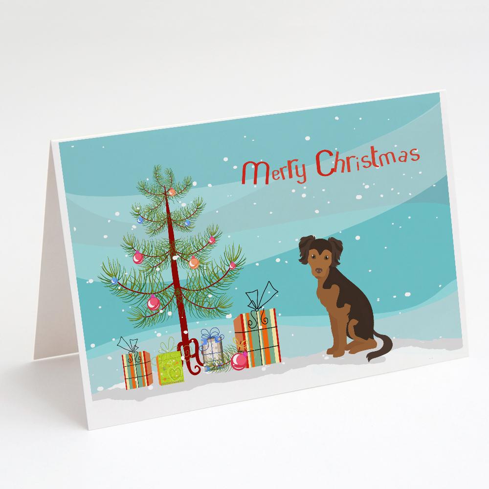 Persian Chihuahua Christmas Tree Greeting Cards Pack of 8 Blank Cards with Envelopes Whimsical A7 Size 5x7