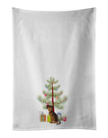Persian Chihuahua Christmas Tree Kitchen Towel Set of 2 White Dish Towels Decorative Bathroom Hand towel for Hand, Face, Hair, Yoga, Tea, Dishcloth, 19 X 28", White