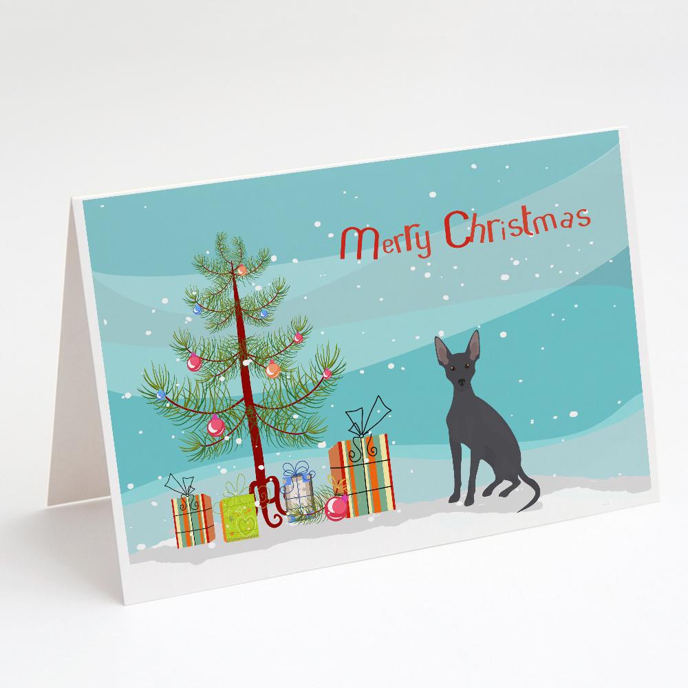 Peruvian Hairless Dog Christmas Tree Greeting Cards Pack of 8 Blank Cards with Envelopes Whimsical A7 Size 5x7