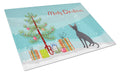 Peruvian Hairless Dog Christmas Tree Cutting Board Tempered Glass Kitchen Cutting Surface, Heat Resistant Chopping, Non-Slip Feet, Food Prep & Serving