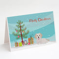 Small Greek Domestic Dog Kokoni #2 Christmas Tree Greeting Cards Pack of 8 Blank Cards with Envelopes Whimsical A7 Size 5x7