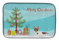 Toy Fox Terrier Christmas Tree Dish Drying Mat Absorbent Dish Drying Mat Pad for Kitchen Counter Dish Drainer Mat for Countertop, 14 x 21", Multicolor