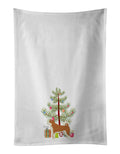 Akita Christmas Tree Kitchen Towel Set of 2 White Dish Towels Decorative Bathroom Hand towel for Hand, Face, Hair, Yoga, Tea, Dishcloth, 19 X 28", White