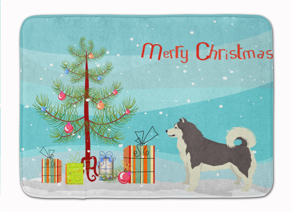 Alaskan Malamute Christmas Tree Memory Foam Kitchen Mat Machine Washable Anti-Fatigue Cushion Comfort Bath or Kitchen Rug