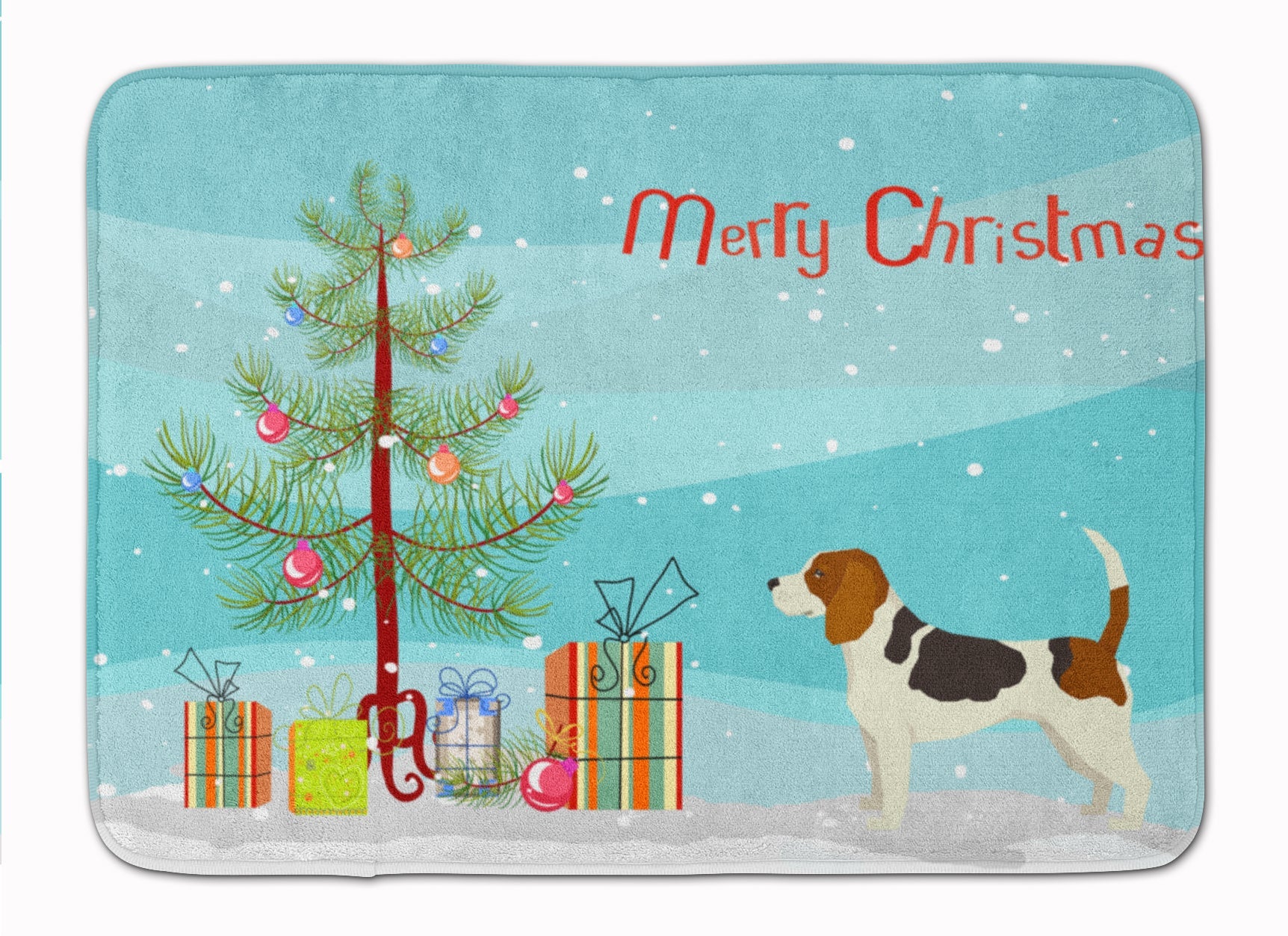 Beagle Christmas Tree Memory Foam Kitchen Mat Machine Washable Anti-Fatigue Cushion Comfort Bath or Kitchen Rug