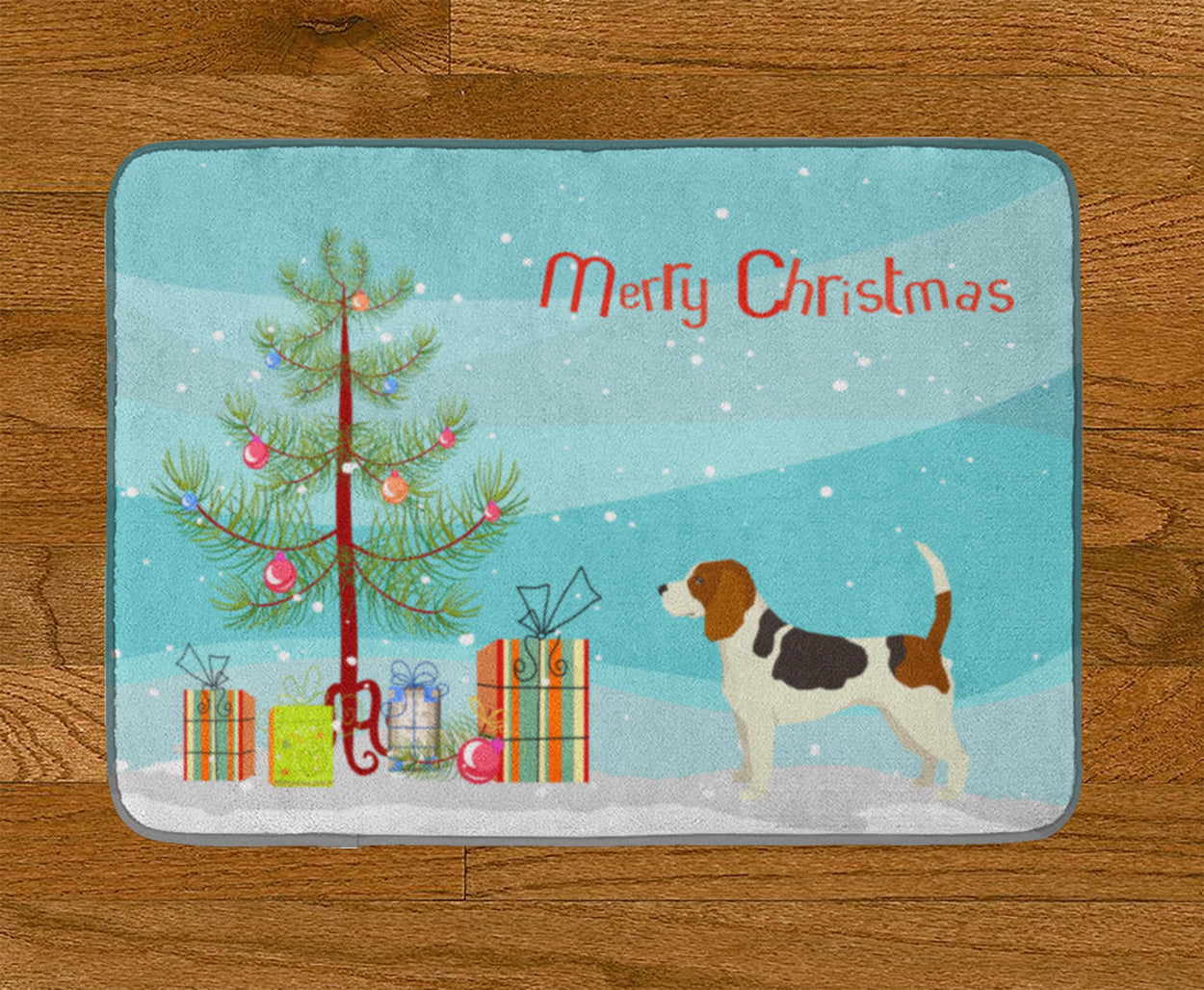 Beagle Christmas Tree Memory Foam Kitchen Mat Machine Washable Anti-Fatigue Cushion Comfort Bath or Kitchen Rug