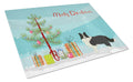 Border Collie Christmas Tree Cutting Board Tempered Glass Kitchen Cutting Surface, Heat Resistant Chopping, Non-Slip Feet, Food Prep & Serving