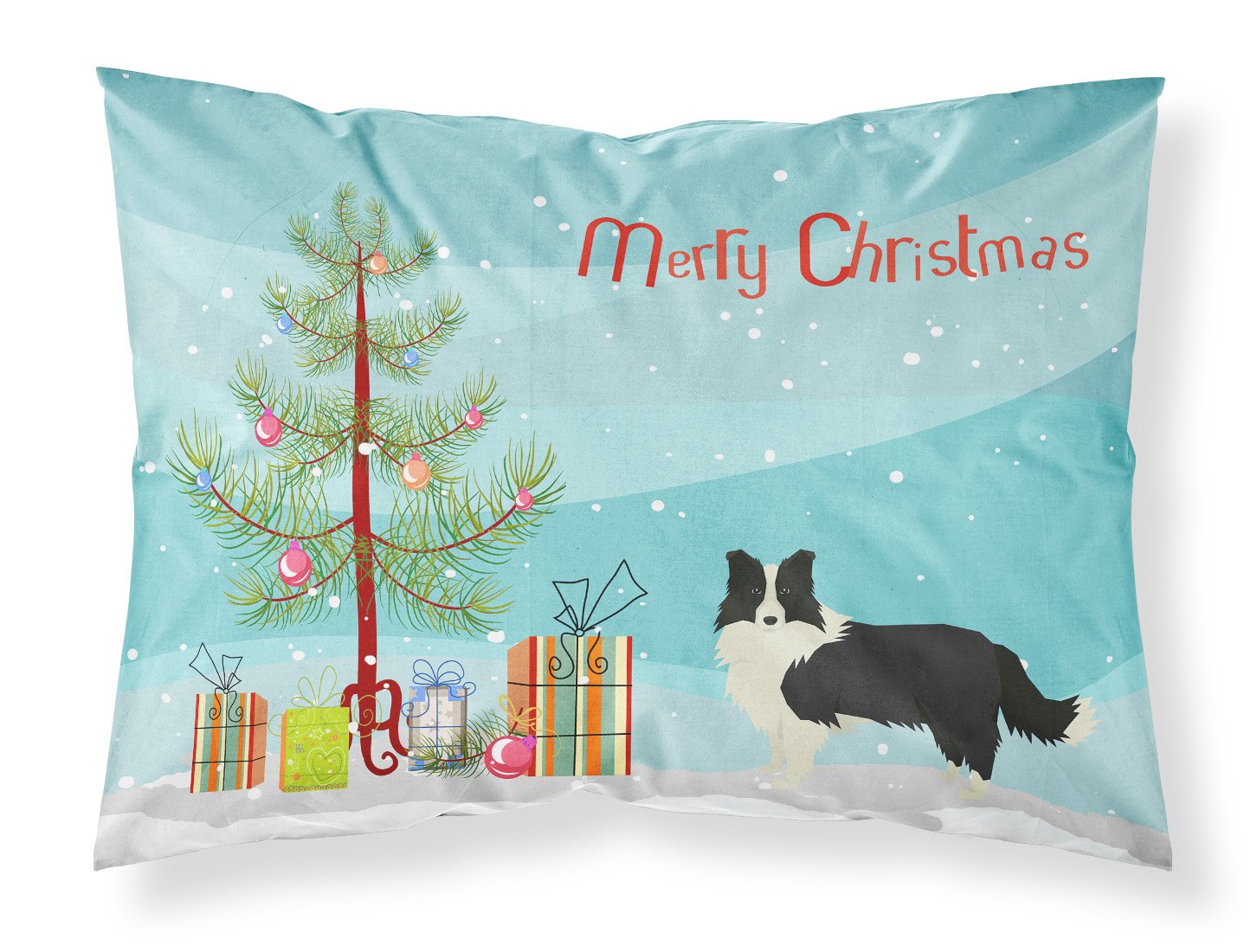 Border Collie Christmas Tree Standard Pillowcase Lightweight Super Soft Easy Care Decorative Artwork Pillowcase, Standard