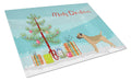 Border Terrier Christmas Tree Cutting Board Tempered Glass Kitchen Cutting Surface, Heat Resistant Chopping, Non-Slip Feet, Food Prep & Serving