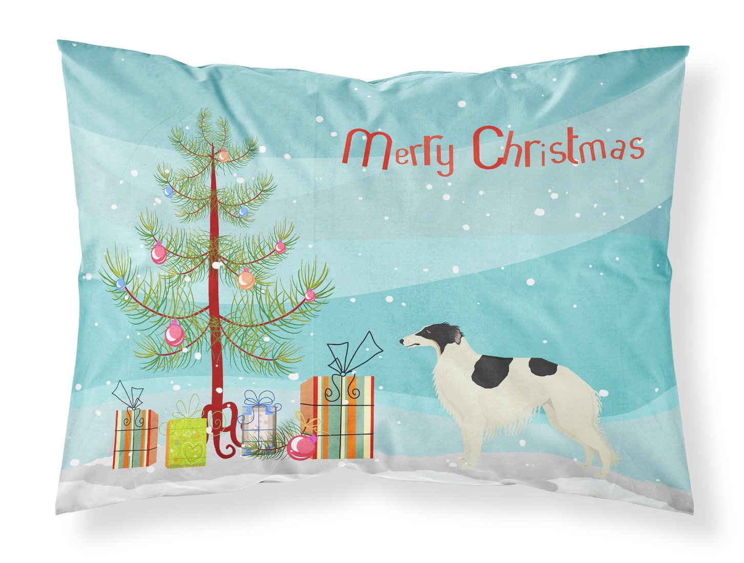 Borzoi Christmas Tree Standard Pillowcase Lightweight Super Soft Easy Care Decorative Artwork Pillowcase, Standard