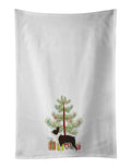Boston Terrier Christmas Tree Kitchen Towel Set of 2 White Dish Towels Decorative Bathroom Hand towel for Hand, Face, Hair, Yoga, Tea, Dishcloth, 19 X 28", White
