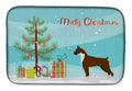 Boxer Christmas Tree Dish Drying Mat Absorbent Dish Drying Mat Pad for Kitchen Counter Dish Drainer Mat for Countertop, 14 x 21", Multicolor