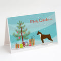 Boxer Christmas Tree Greeting Cards Pack of 8 Blank Cards with Envelopes Whimsical A7 Size 5x7