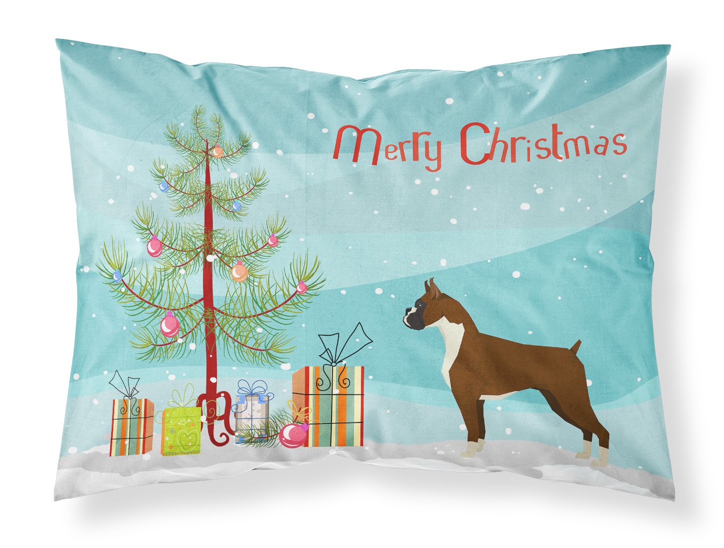 Boxer Christmas Tree Standard Pillowcase Lightweight Super Soft Easy Care Decorative Artwork Pillowcase, Standard