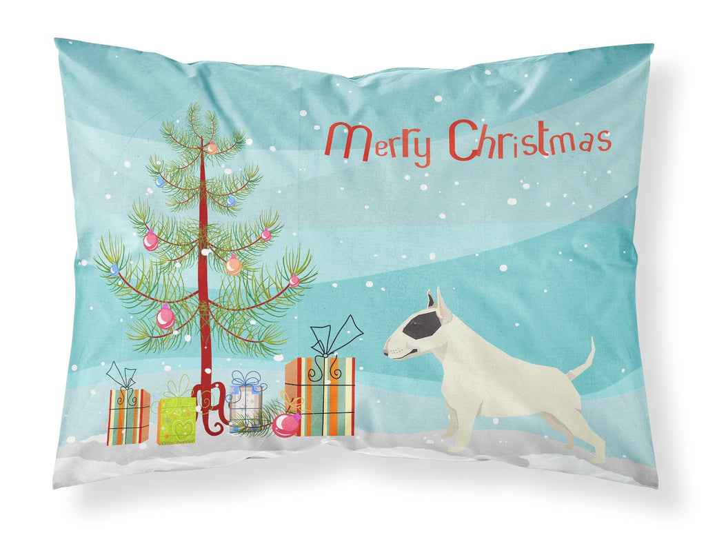 Black and White Bull Terrier Christmas Tree Standard Pillowcase Lightweight Super Soft Easy Care Decorative Artwork Pillowcase, Standard