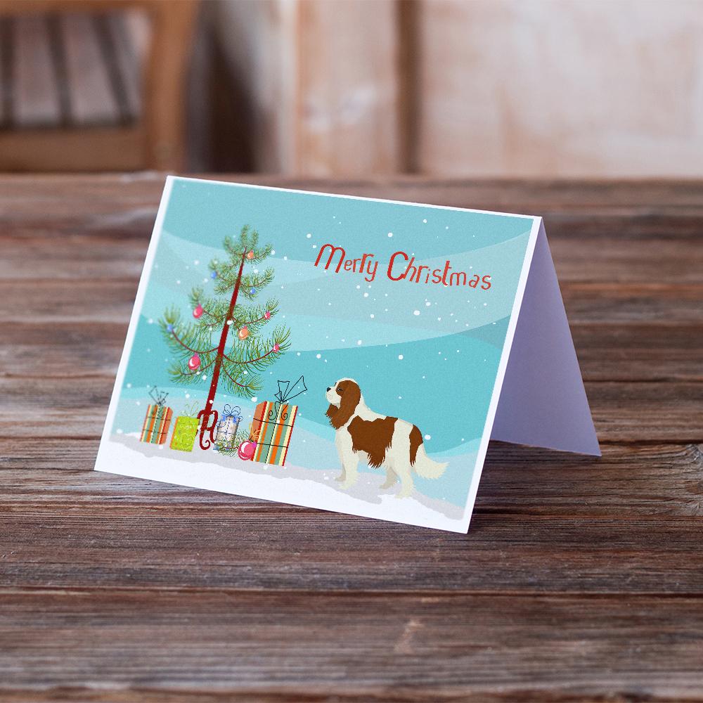 Cavalier Spaniel Christmas Tree Greeting Cards Pack of 8 Blank Cards with Envelopes Whimsical A7 Size 5x7