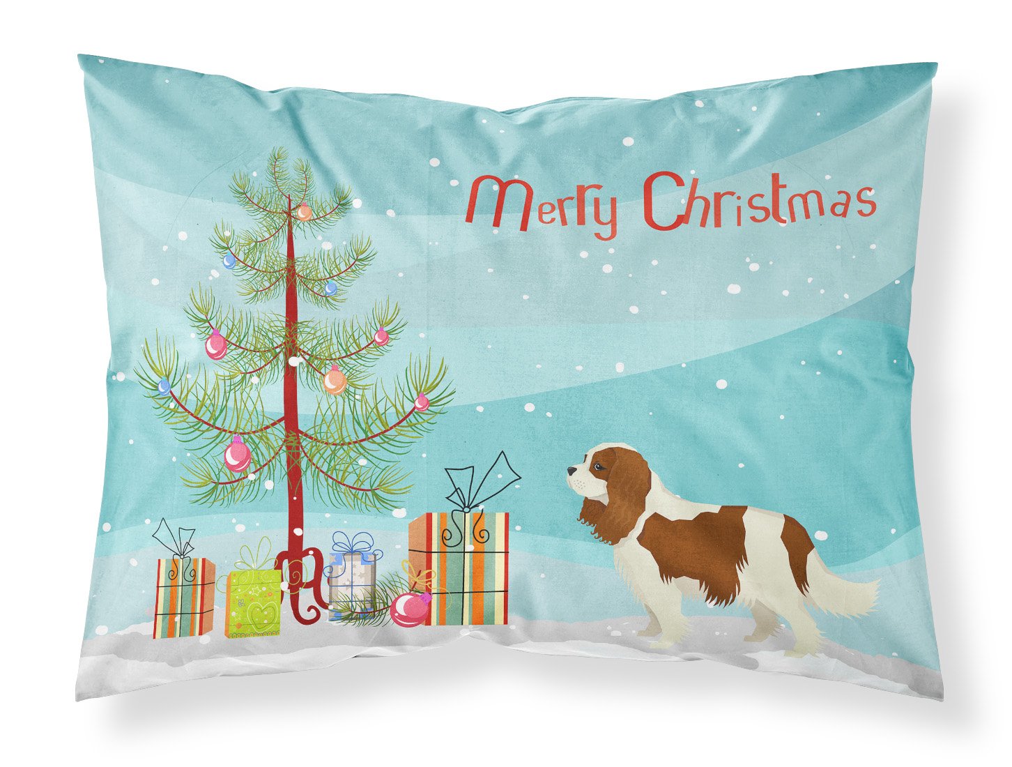 Cavalier Spaniel Christmas Tree Standard Pillowcase Lightweight Super Soft Easy Care Decorative Artwork Pillowcase, Standard