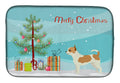 Chihuahua Christmas Tree Dish Drying Mat Absorbent Dish Drying Mat Pad for Kitchen Counter Dish Drainer Mat for Countertop, 14 x 21", Multicolor