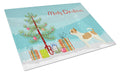 Chihuahua Christmas Tree Cutting Board Tempered Glass Kitchen Cutting Surface, Heat Resistant Chopping, Non-Slip Feet, Food Prep & Serving