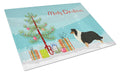 Collie Christmas Tree Cutting Board Tempered Glass Kitchen Cutting Surface, Heat Resistant Chopping, Non-Slip Feet, Food Prep & Serving