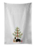 Collie Christmas Tree Kitchen Towel Set of 2 White Dish Towels Decorative Bathroom Hand towel for Hand, Face, Hair, Yoga, Tea, Dishcloth, 19 X 28", White