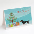 Dachshund Christmas Tree Greeting Cards Pack of 8 Blank Cards with Envelopes Whimsical A7 Size 5x7