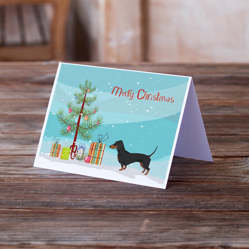 Dachshund Christmas Tree Greeting Cards Pack of 8 Blank Cards with Envelopes Whimsical A7 Size 5x7