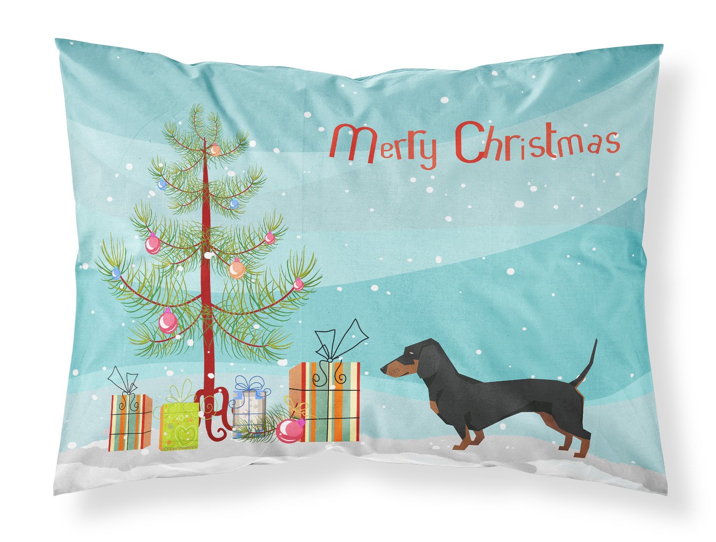 Dachshund Christmas Tree Standard Pillowcase Lightweight Super Soft Easy Care Decorative Artwork Pillowcase, Standard