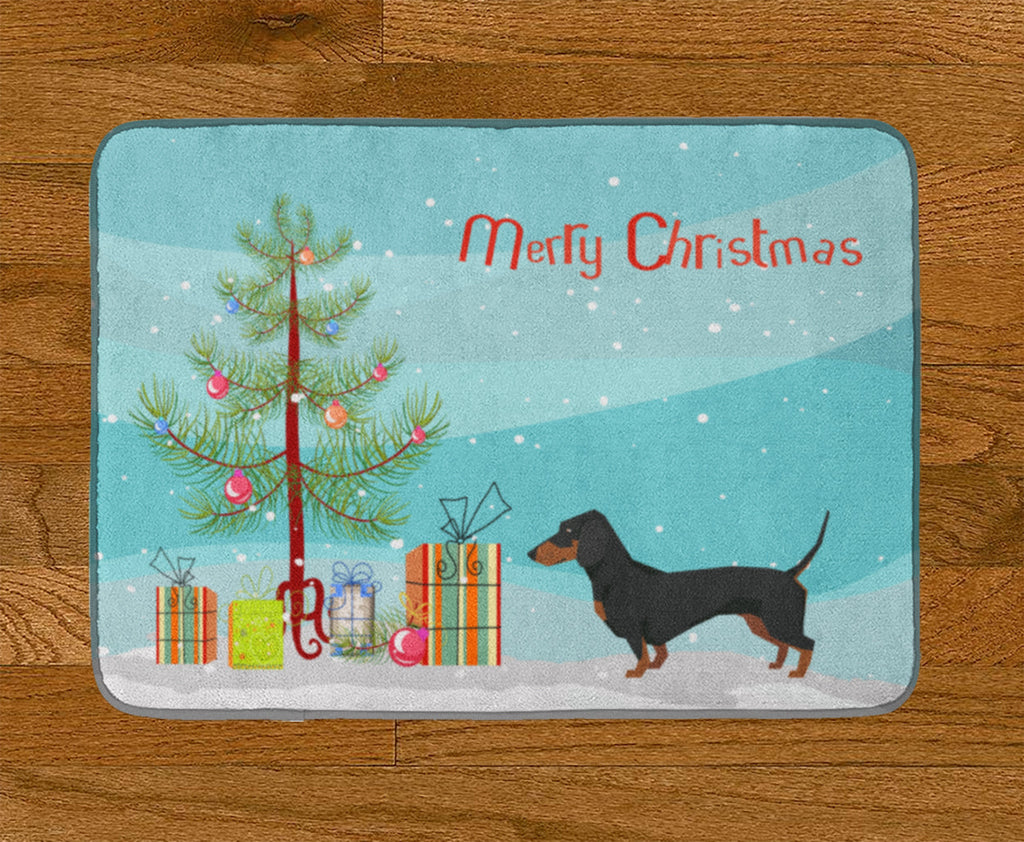 Dachshund Christmas Tree Memory Foam Kitchen Mat Machine Washable Anti-Fatigue Cushion Comfort Bath or Kitchen Rug