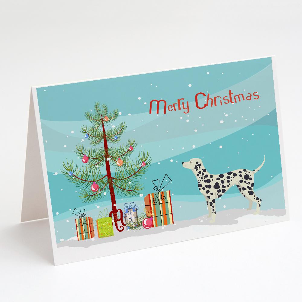 Dalmatian Christmas Tree Greeting Cards Pack of 8 Blank Cards with Envelopes Whimsical A7 Size 5x7
