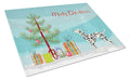 Dalmatian Christmas Tree Cutting Board Tempered Glass Kitchen Cutting Surface, Heat Resistant Chopping, Non-Slip Feet, Food Prep & Serving