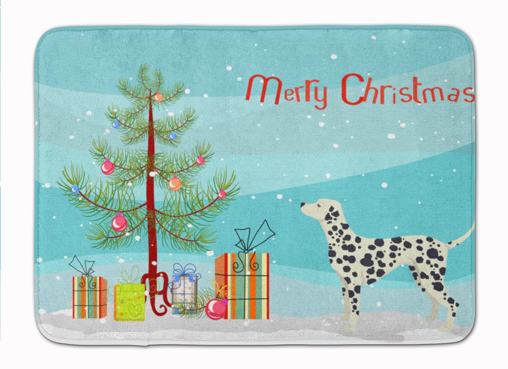 Dalmatian Christmas Tree Memory Foam Kitchen Mat Machine Washable Anti-Fatigue Cushion Comfort Bath or Kitchen Rug