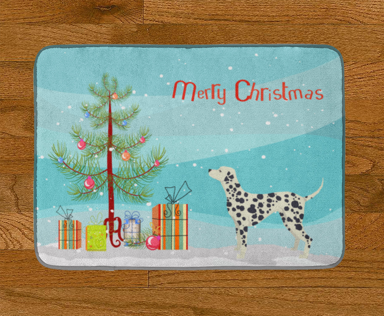 Dalmatian Christmas Tree Memory Foam Kitchen Mat Machine Washable Anti-Fatigue Cushion Comfort Bath or Kitchen Rug