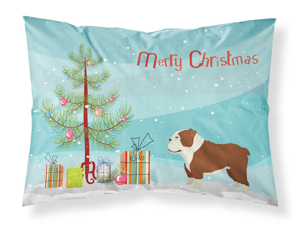 English Bulldog Christmas Tree Standard Pillowcase Lightweight Super Soft Easy Care Decorative Artwork Pillowcase, Standard