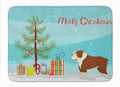 English Bulldog Christmas Tree Memory Foam Kitchen Mat Machine Washable Anti-Fatigue Cushion Comfort Bath or Kitchen Rug