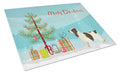 English Springer Spaniel Christmas Tree Cutting Board Tempered Glass Kitchen Cutting Surface, Heat Resistant Chopping, Non-Slip Feet, Food Prep & Serving