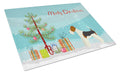 Fox Terrier Christmas Tree Cutting Board Tempered Glass Kitchen Cutting Surface, Heat Resistant Chopping, Non-Slip Feet, Food Prep & Serving