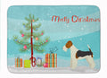 Fox Terrier Christmas Tree Memory Foam Kitchen Mat Machine Washable Anti-Fatigue Cushion Comfort Bath or Kitchen Rug