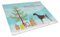 German Shorthaired Pointer Christmas Tree Cutting Board Tempered Glass Kitchen Cutting Surface, Heat Resistant Chopping, Non-Slip Feet, Food Prep & Serving